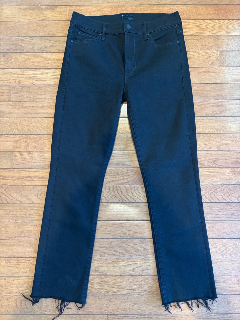 Mother the rascal ankle fray jeans in pinch